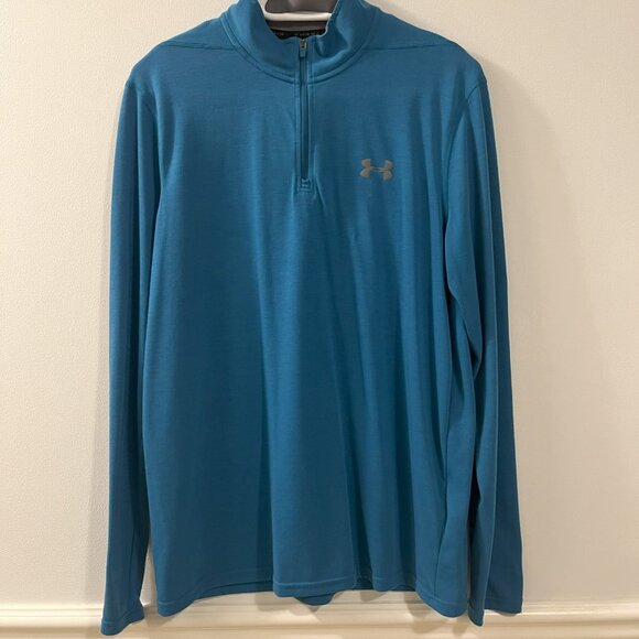 Under Armour Men's Long Sleeve Quarter Zip Shirt, Medium, Blue - Picture 2 of 10